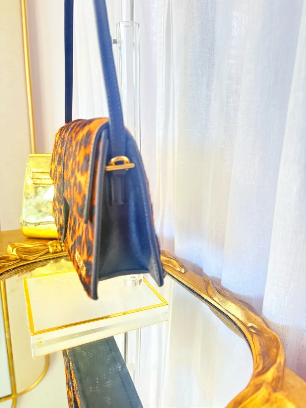 Jacquemus Le Bambino Long Leopard Calf Hair Shoulder Bag